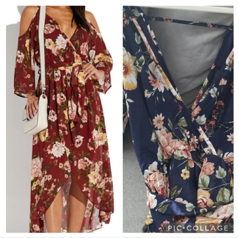NWT faux wrap midi dress